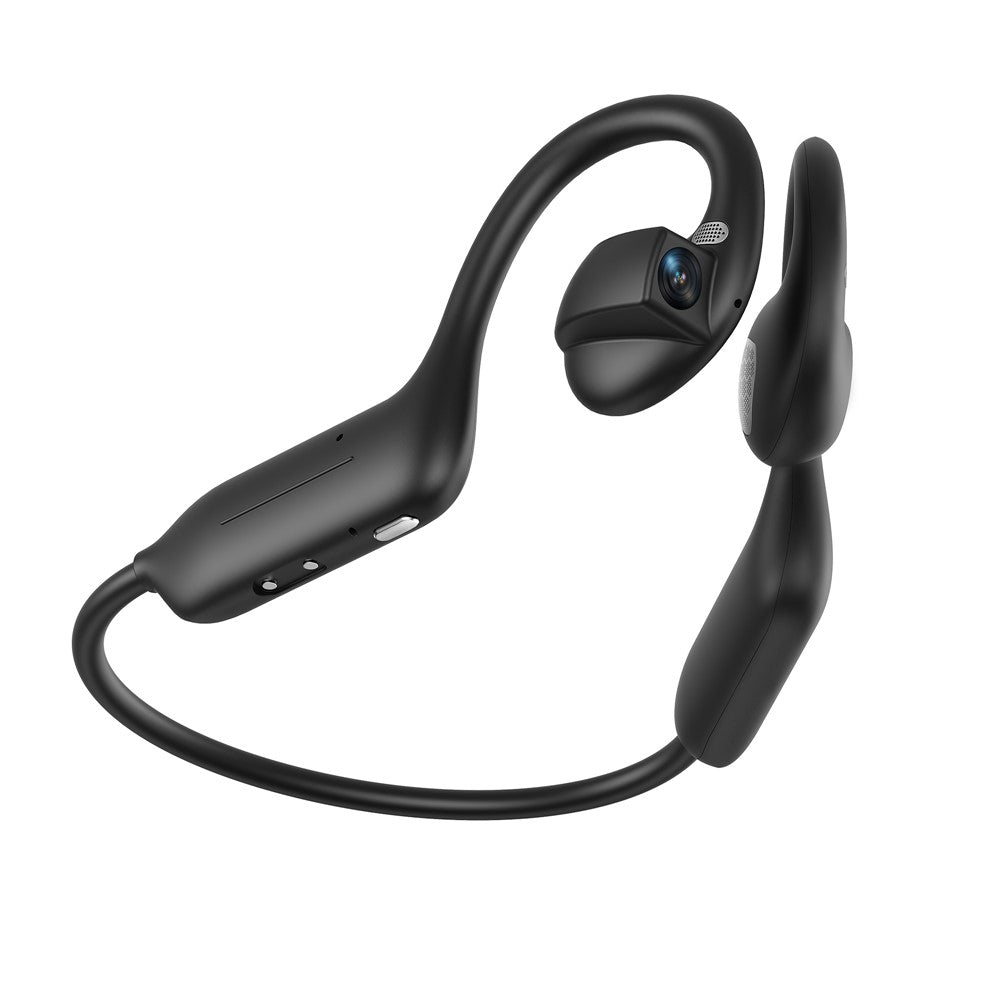 E12 AI Translation Smart Camera Bone Conduction Bluetooth-compatible Earphones 8MP 1080P EIS Video