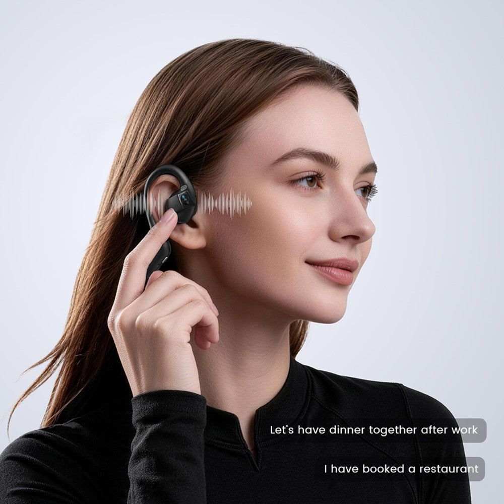 E12 AI Translation Smart Camera Bone Conduction Bluetooth-compatible Earphones 8MP 1080P EIS Video