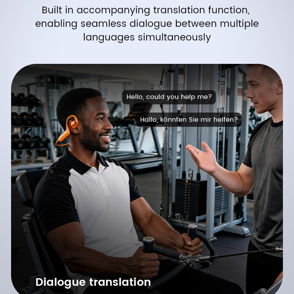 E12 AI Translation Smart Camera Bone Conduction Bluetooth-compatible Earphones 8MP 1080P EIS Video