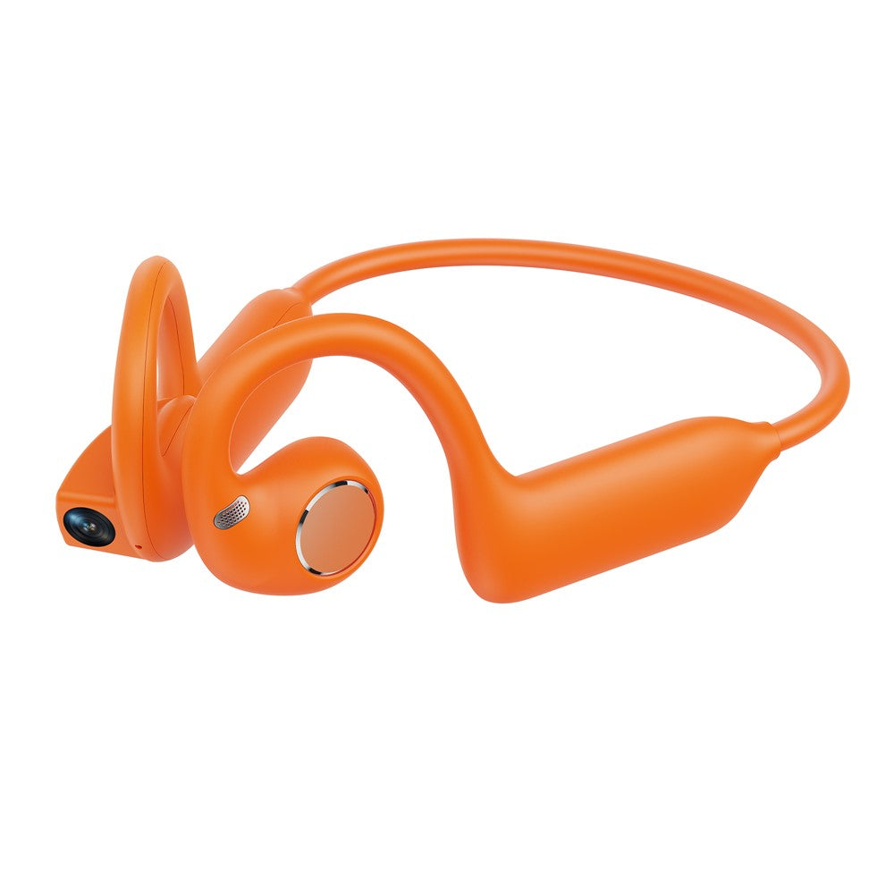 E12 AI Translation Smart Camera Bone Conduction Bluetooth-compatible Earphones 8MP 1080P EIS Video