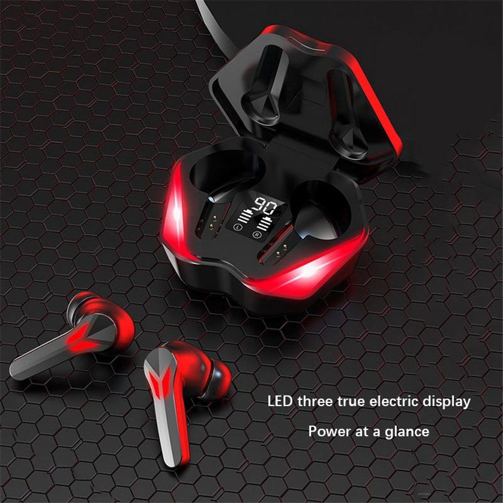 J13 Bluetooth-compatible Earbuds Binaural In-Ear Gaming Headset Dual Mode E-Sport Headphone with Digital Display / Breathing Light