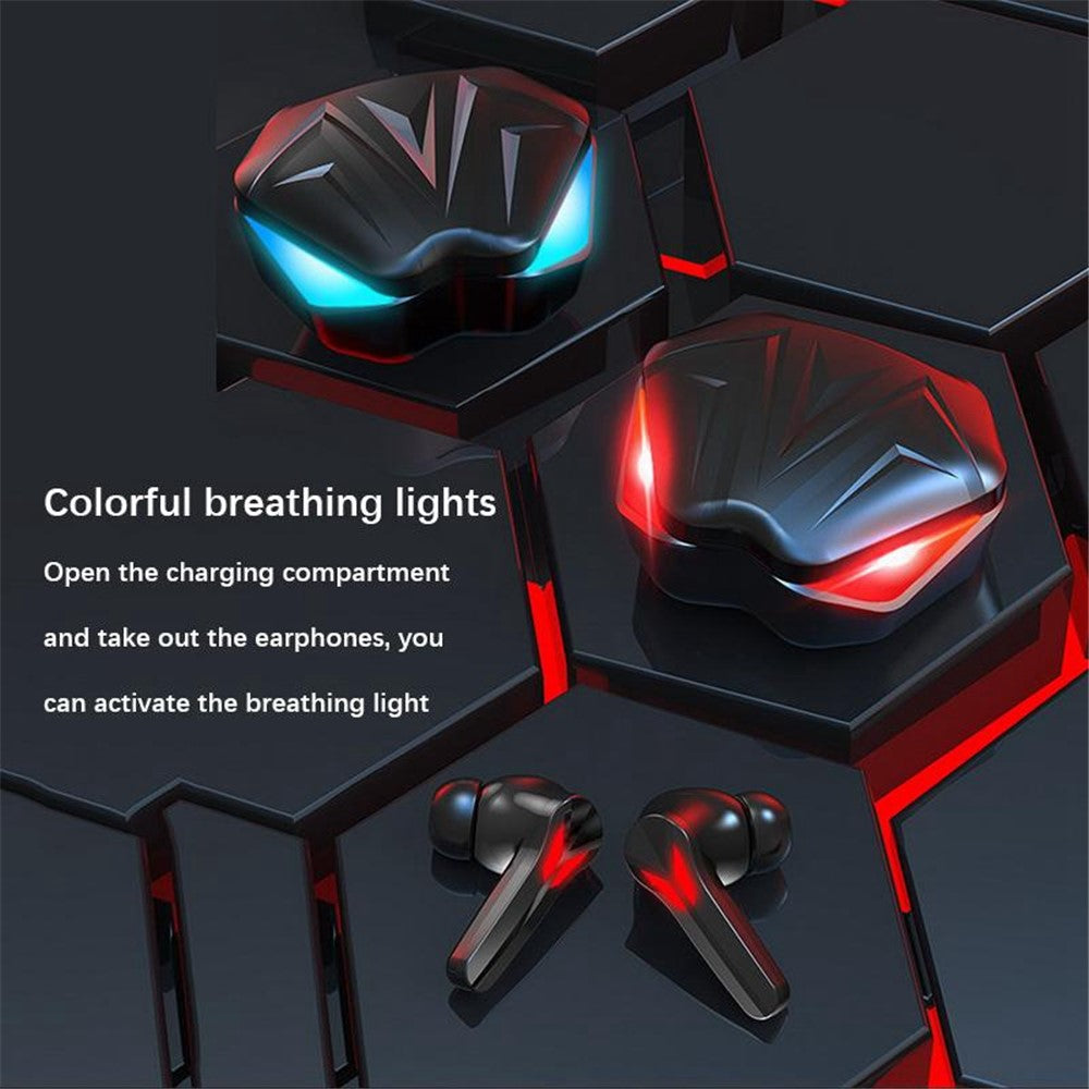 J13 Bluetooth-compatible Earbuds Binaural In-Ear Gaming Headset Dual Mode E-Sport Headphone with Digital Display / Breathing Light