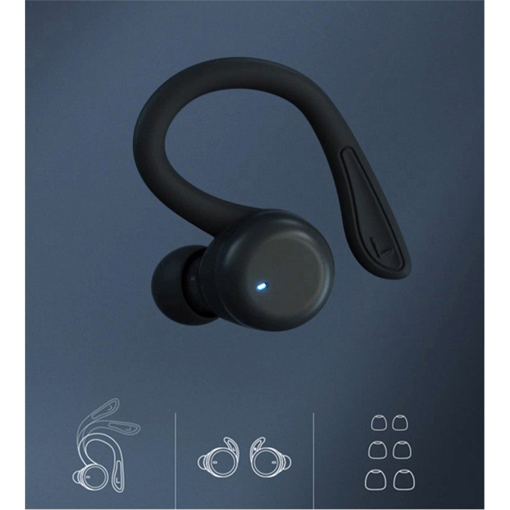 T40 Ear Hook Wireless Earphone IPX6 Waterproof Hands-free Touch Control Bending Sports Earbuds