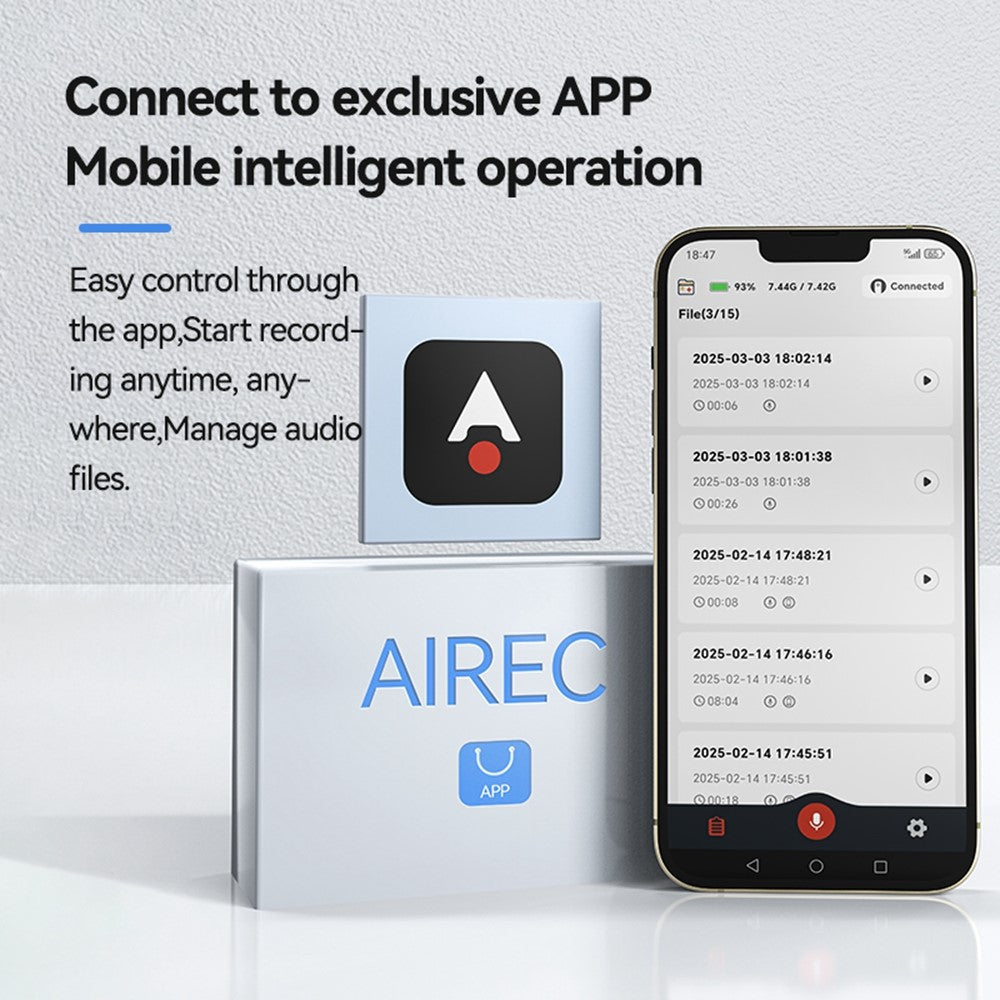 Q90A 32GB AI Voice Recorder ChatGPT Smart Transcription App-Controlled Audio Recording Pen