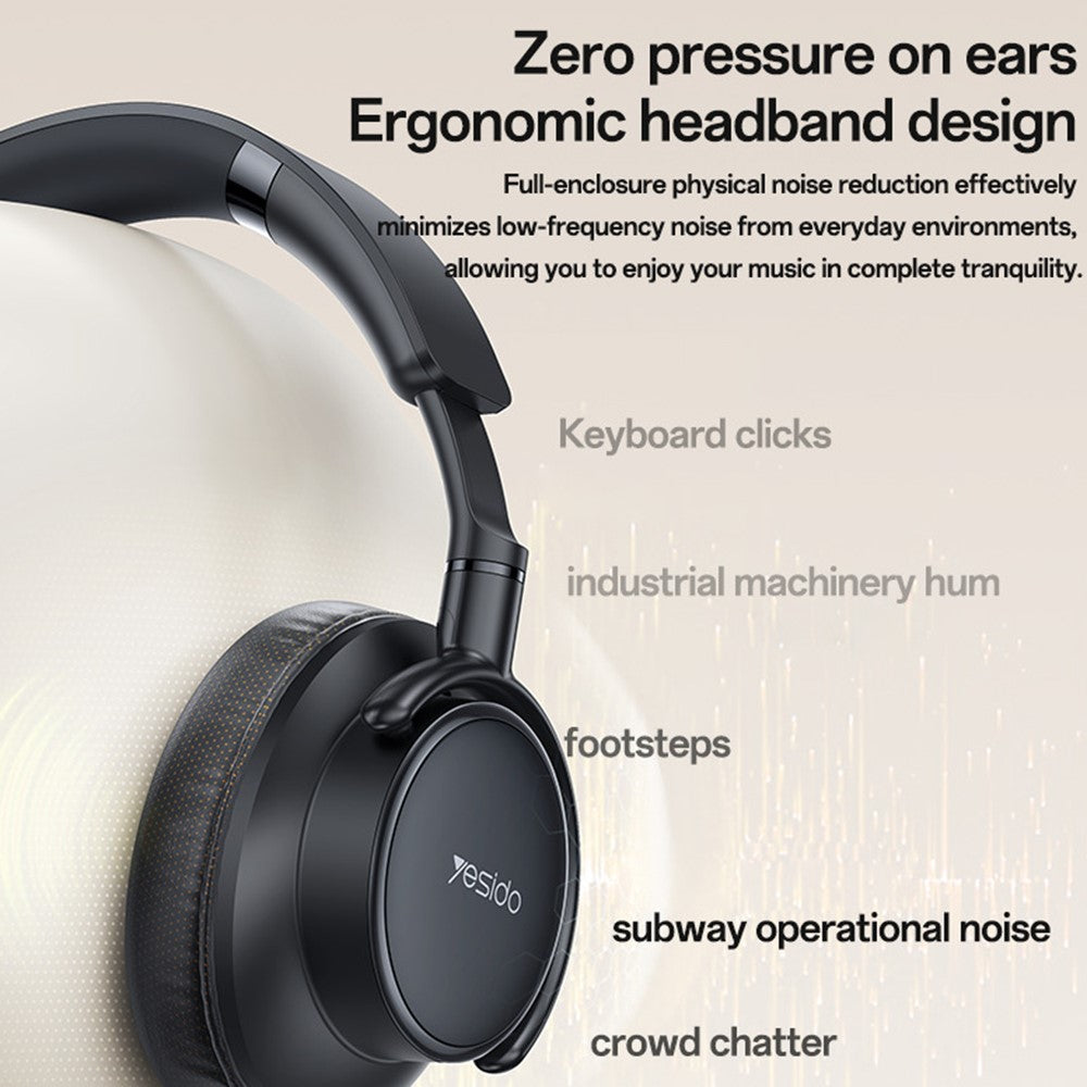 YESIDO EP12 Over-Ear Bluetooth-Compatible Headphones Zero-Pressure Comfort Wired  /  Wireless Dual Mode