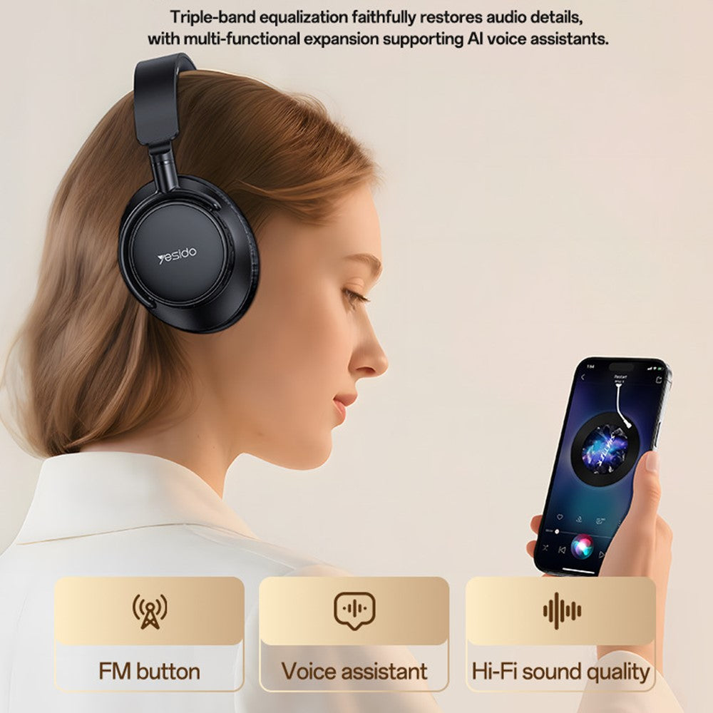 YESIDO EP12 Over-Ear Bluetooth-Compatible Headphones Zero-Pressure Comfort Wired  /  Wireless Dual Mode