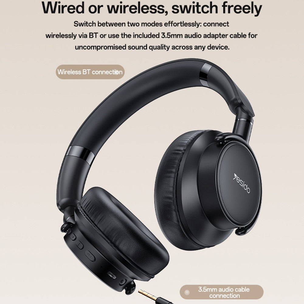 YESIDO EP12 Over-Ear Bluetooth-Compatible Headphones Zero-Pressure Comfort Wired  /  Wireless Dual Mode