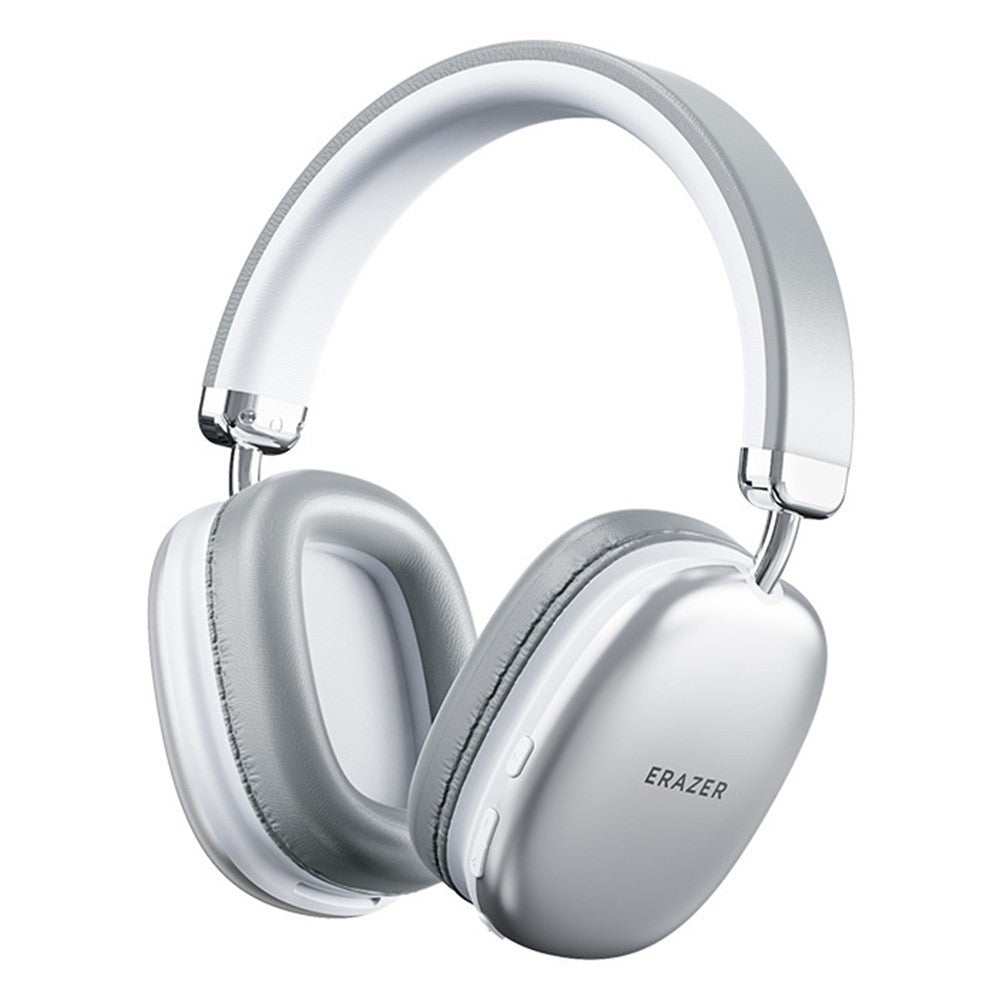 ERAZER EM-Z03 Bluetooth-compatible silver headphones with 40mm drivers and active noise cancellation