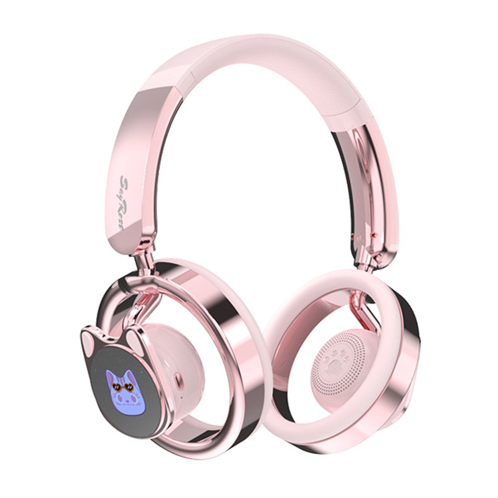 SAYROSE RJ-98 Cat Ear Design Gaming Headset Bluetooth-compatible V6.0 800mAh Over-Ear Open Back Headphones for Women Girls