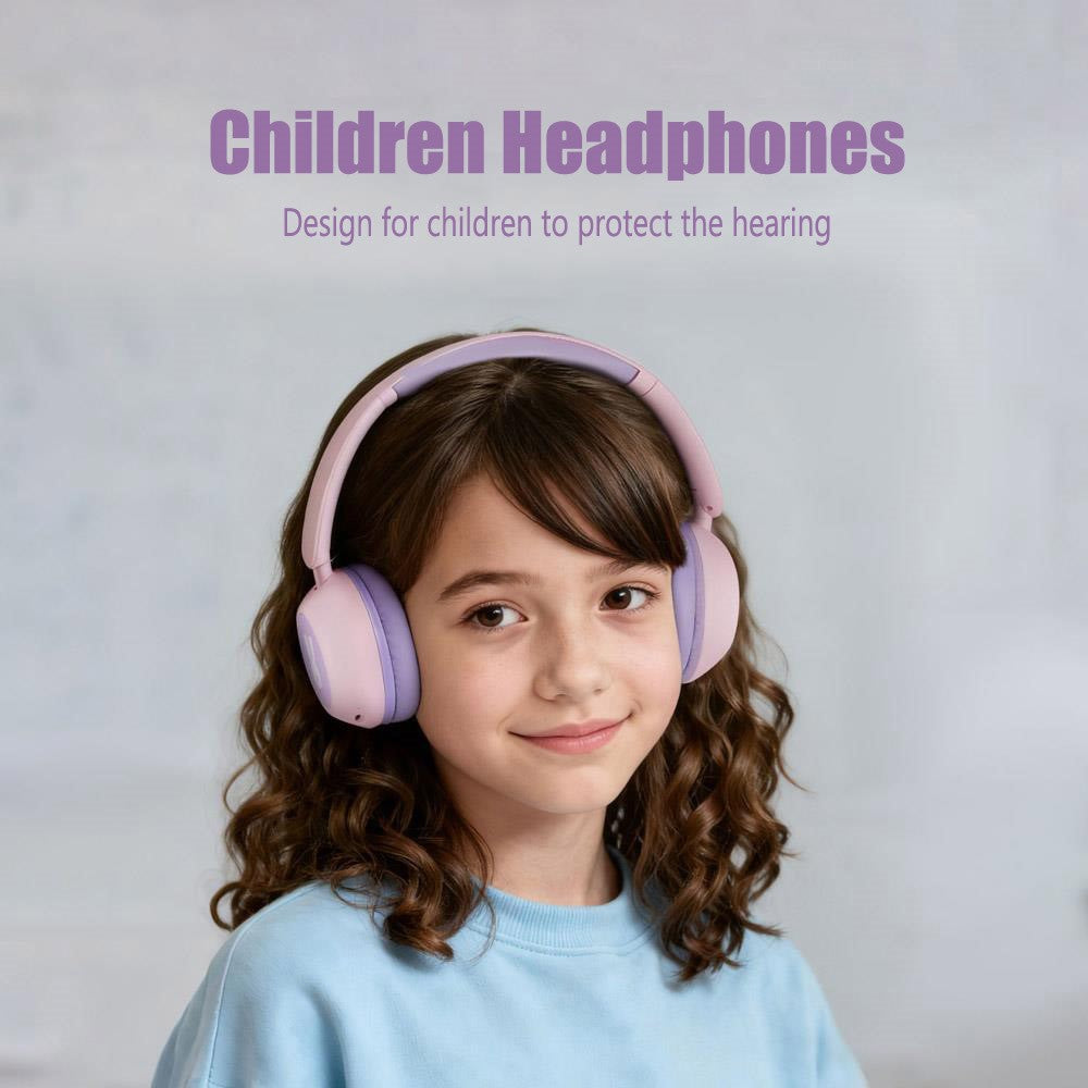 BT08C Children Wireless Over-Ear Headphones Bluetooth-compatible 6.0 Headset with RGB Light