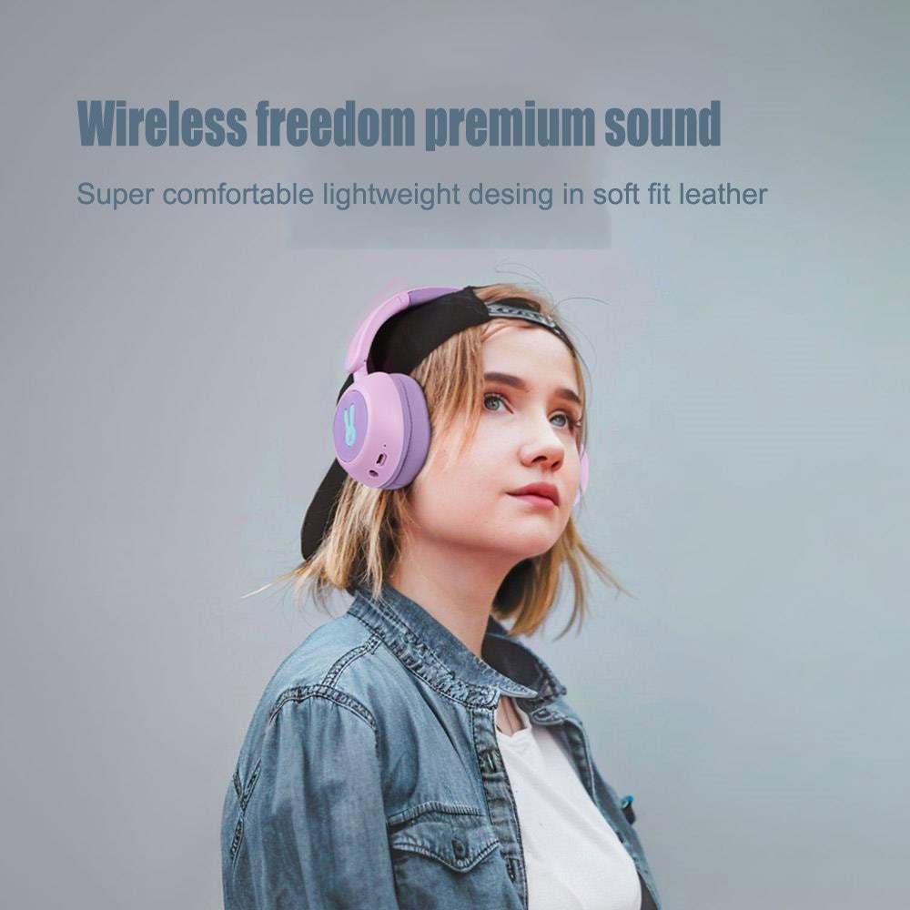 BT08C Children Wireless Over-Ear Headphones Bluetooth-compatible 6.0 Headset with RGB Light