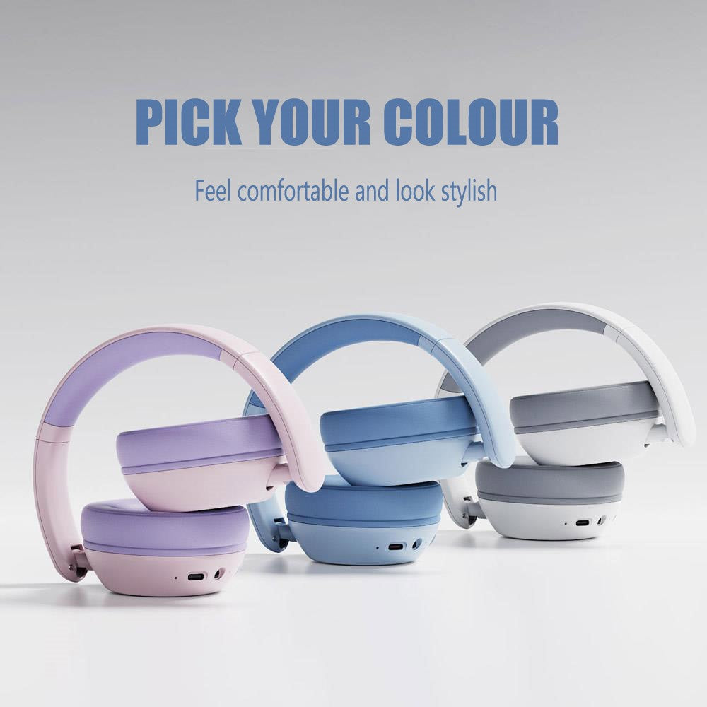 BT08C Children Wireless Over-Ear Headphones Bluetooth-compatible 6.0 Headset with RGB Light