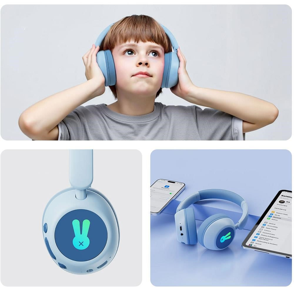 BT08C Children Wireless Over-Ear Headphones Bluetooth-compatible 6.0 Headset with RGB Light