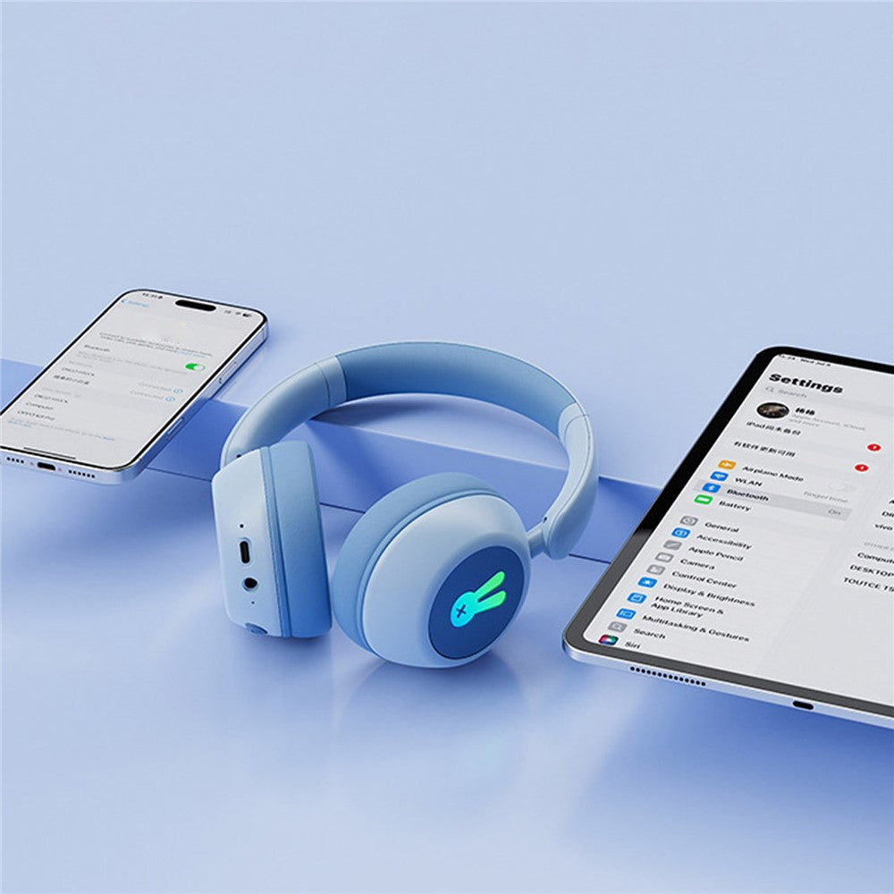 BT08C Children Wireless Over-Ear Headphones Bluetooth-compatible 6.0 Headset with RGB Light