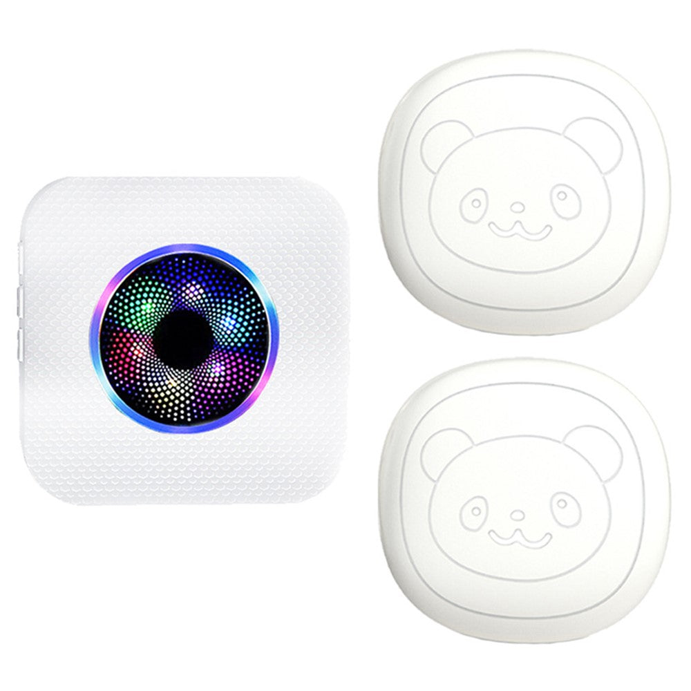 N65Q-2T1 Wireless Door Bell Elderly Care Flashing Adjustable Volume Home Doorbell, 2 Transmitter+1 Receiver