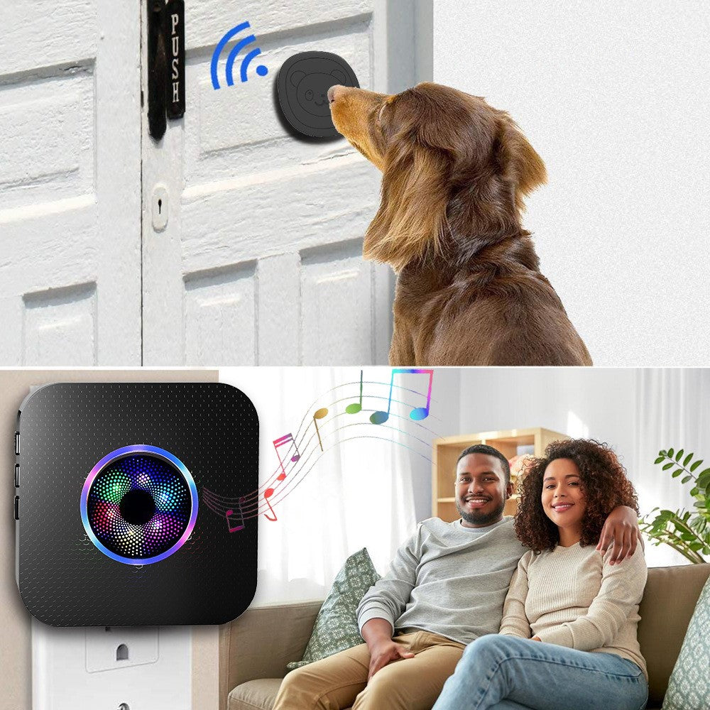 N65Q-1T1 Wireless Door Bell Home Elderly Care Flashing Adjustable Volume Doorbell, 1 Transmitter+1 Receiver