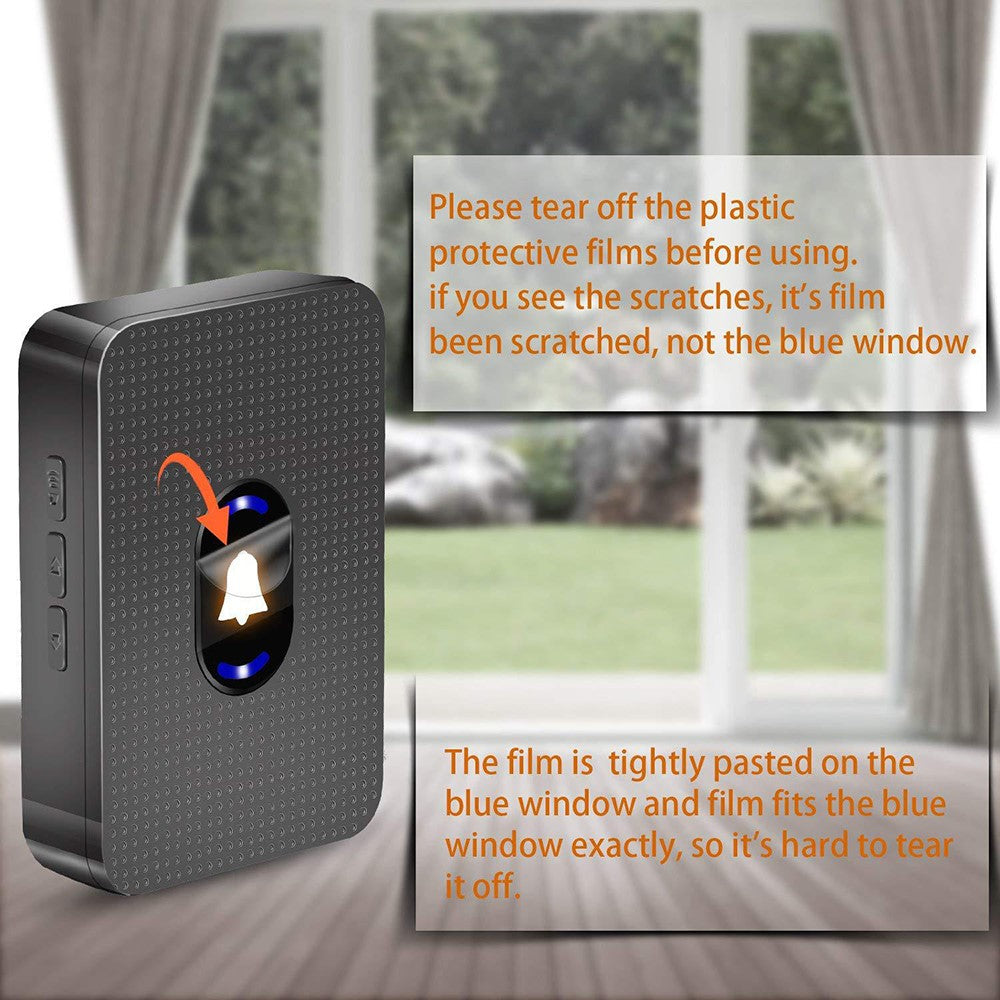 N20K-1T2 Waterproof 55 Ringtones Wireless Home Door Bell with LED Light, 1 Transmitter+2 Receiver