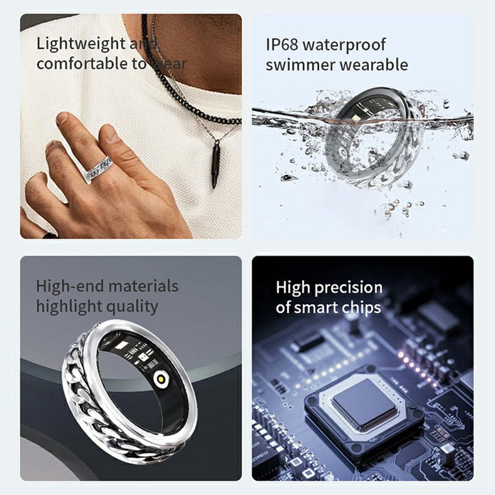 V5 Rotation Decompression Health Monitoring Multi-function Smart Ring, Magnetic Cable Charging