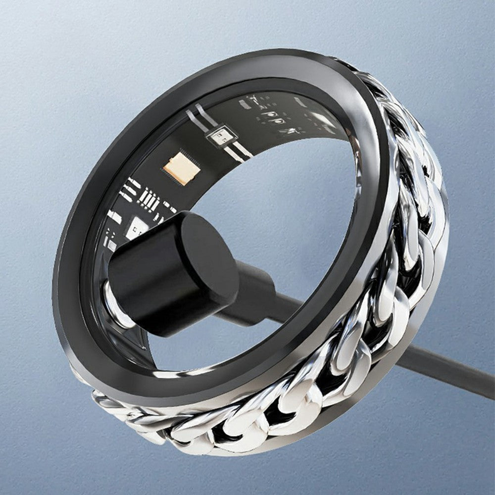 V5 Rotation Decompression Health Monitoring Multi-function Smart Ring, Magnetic Cable Charging