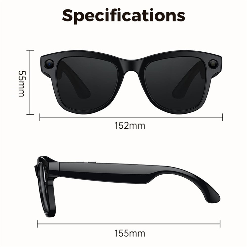 M02 AI Smart Glasses 8MP Camera 4K Video Recording Bluetooth-compatible 5.3 Translation Eyeglasses for Photography