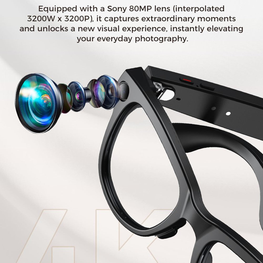 M02 AI Smart Glasses 8MP Camera 4K Video Recording Bluetooth-compatible 5.3 Translation Eyeglasses for Photography