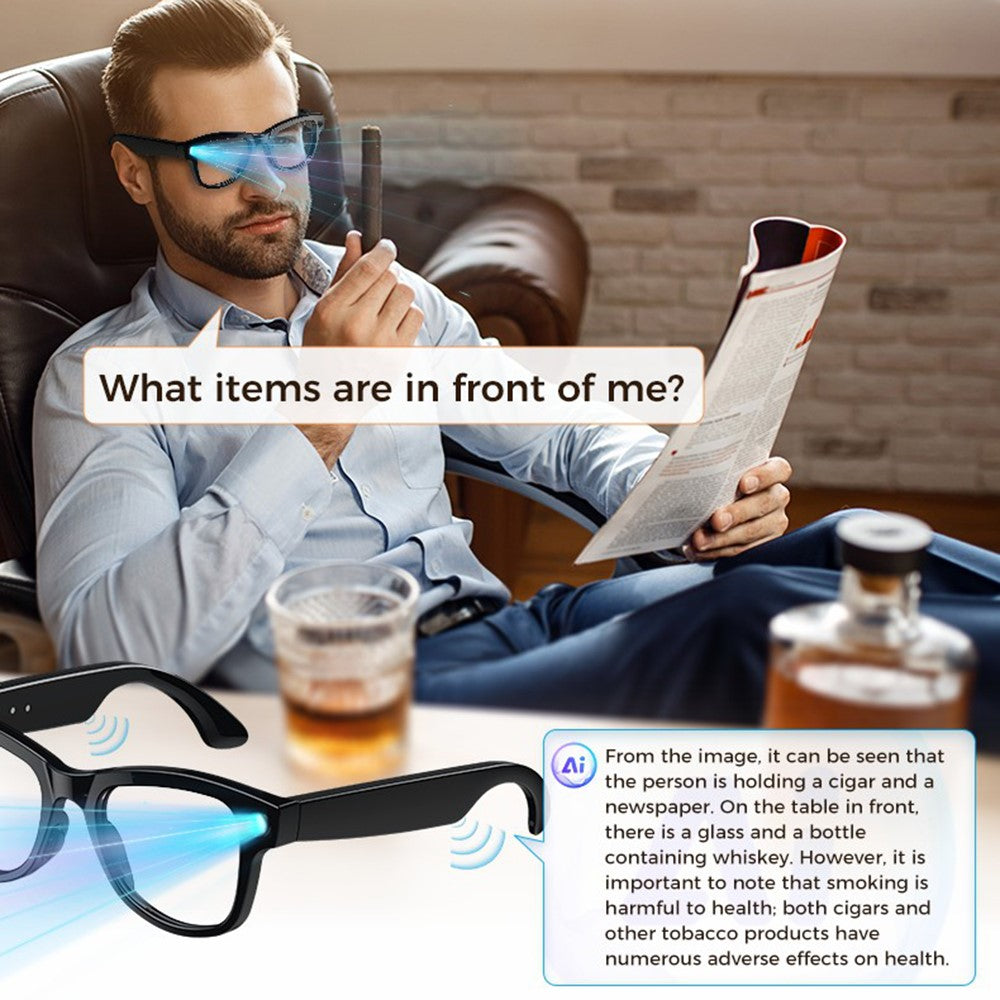 M02 AI Smart Glasses 8MP Camera 4K Video Recording Bluetooth-compatible 5.3 Translation Eyeglasses for Photography