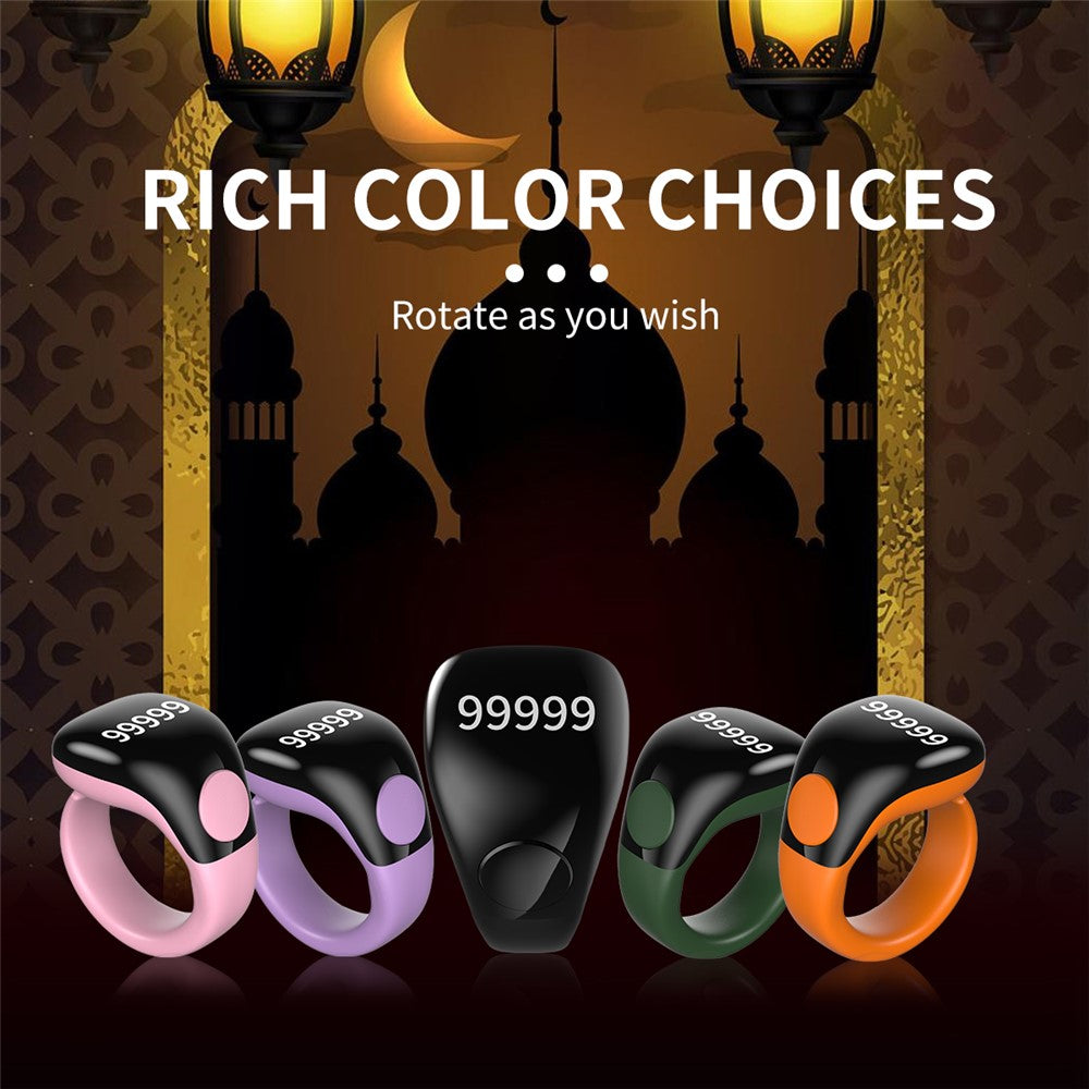 D02 Tasbih Zikr Smart Ring 5-Digit Waterproof Digital Counter with Adhan Reminder