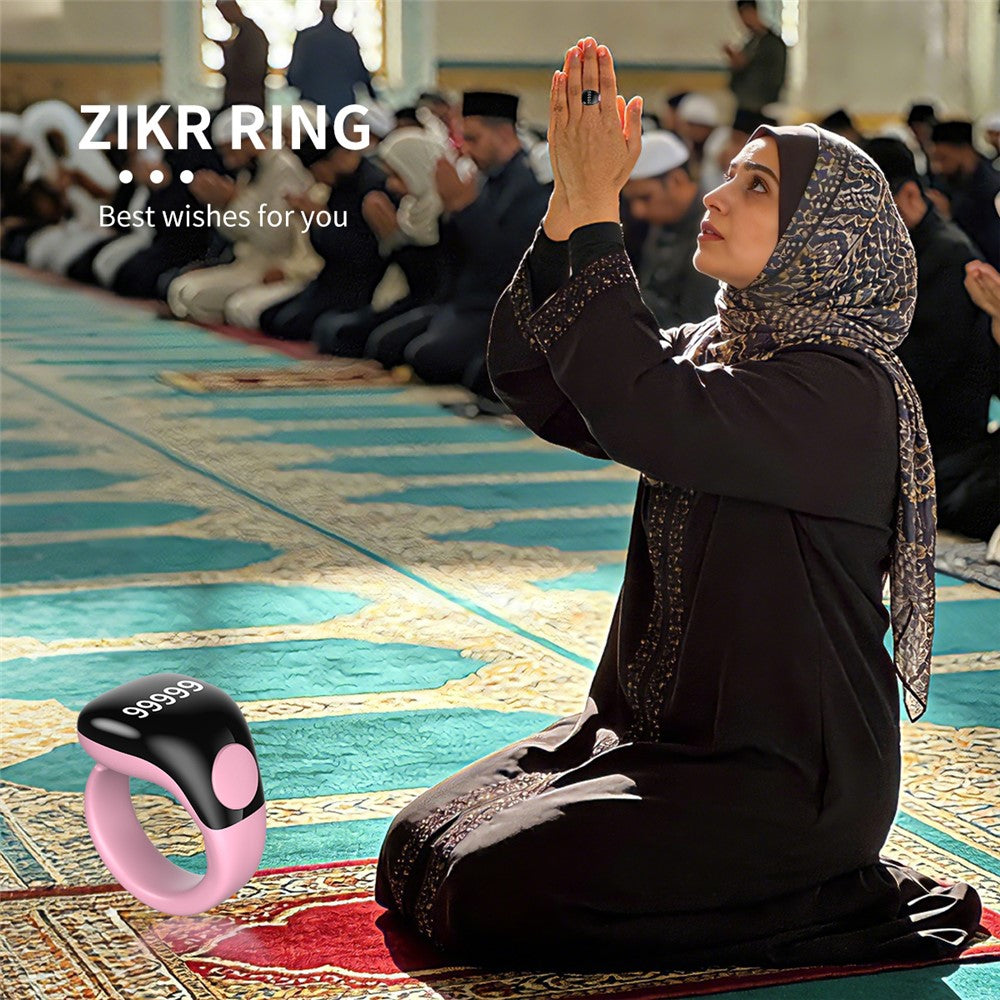 D02 Tasbih Zikr Smart Ring 5-Digit Waterproof Digital Counter with Adhan Reminder