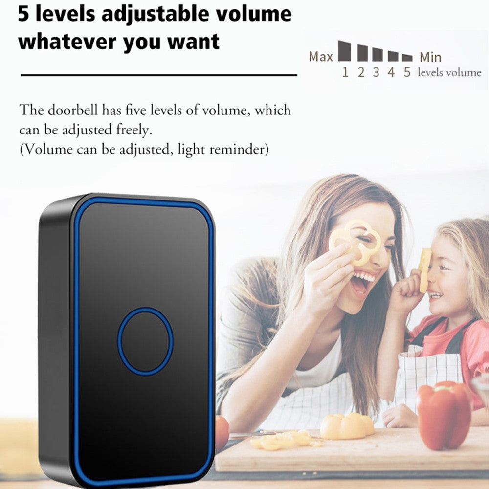 CACAZI FA78 Smart Wireless Doorbells Set with Transmitter / 2 Receiver Self-Generating Home Doorbell