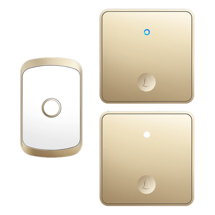 CACAZI FA50 Self-Powered Smart Wireless Doorbell Set 2 Transmitter  /  Receiver Doorbell for Home (86 Large Button)