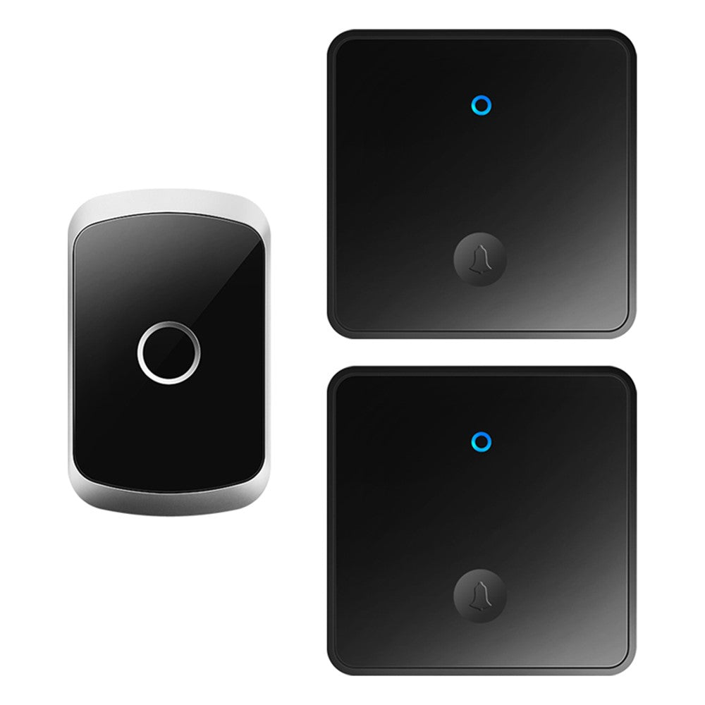 CACAZI FA50 Self-Powered Smart Wireless Doorbell Set 2 Transmitter  /  Receiver Doorbell for Home (86 Large Button)