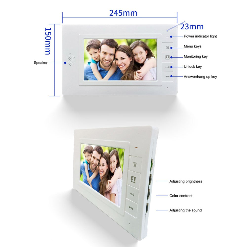 N1 7 Inches Doorbell Camera Video Intercom System for Villa Home Office Apartment