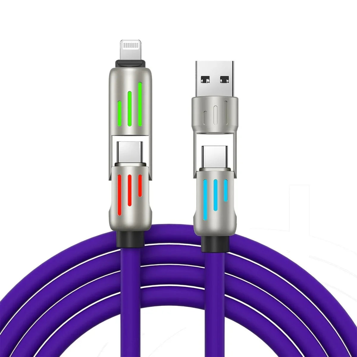 240W Colorful Breathing Light Four - in - one Fast Charge Line - Show Gadgets