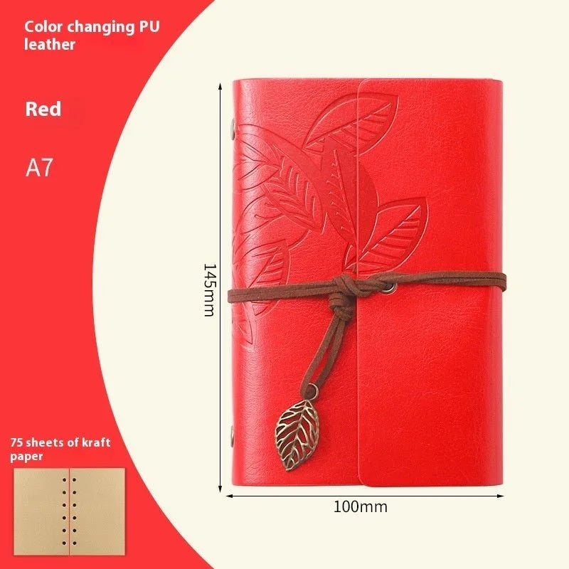Creative Notebook Stationery One Leaf Zhiqiu Travel Diary Book Loose Leaf Vintage Leaves One Piece - Show Gadgets