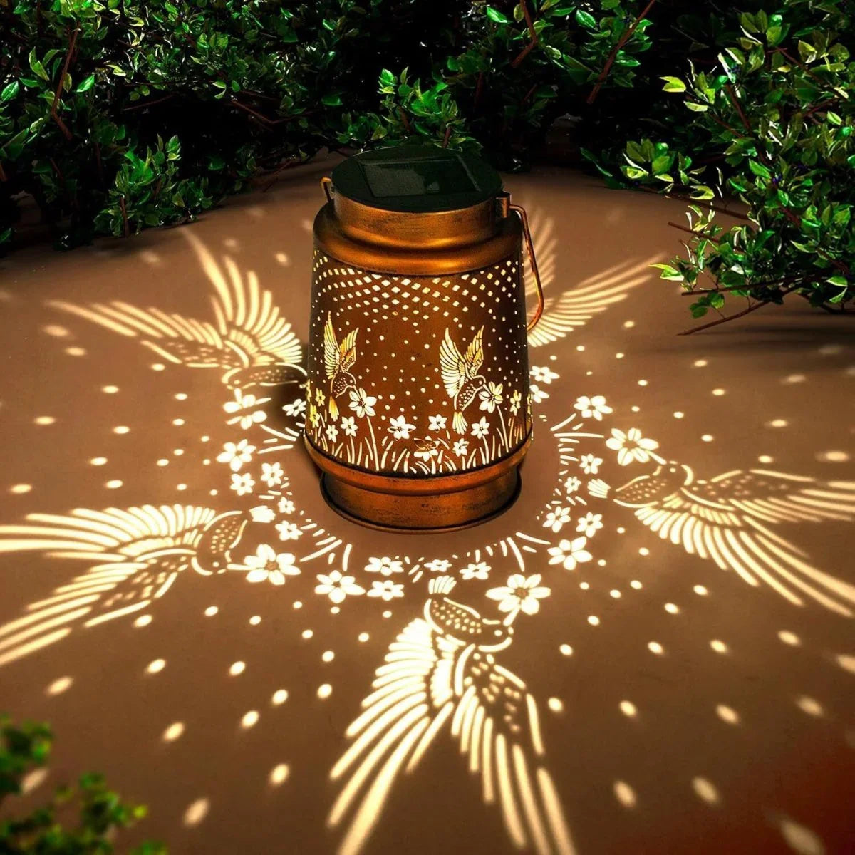 Hummingbird Solar Lantern Metal Hanging Light LED Decorative Light Garden Decor - Show Gadgets