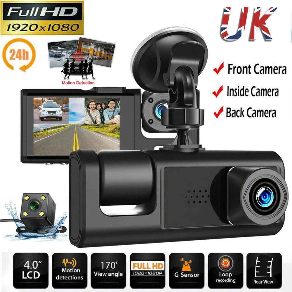 1080P Dual Lens Car Dash Cam Recorder G Sensor DVR Front And Rear Camera Video - Show Gadgets