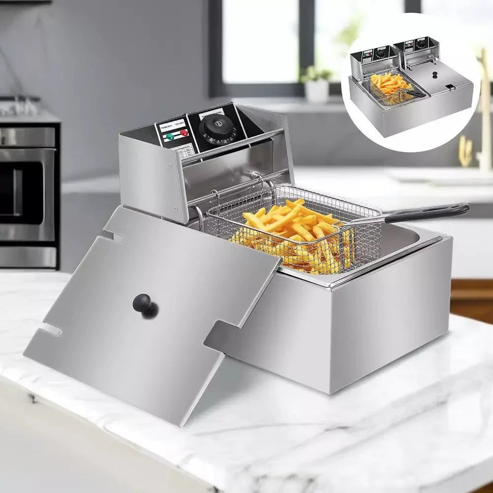 Commercial 10L Fast Electric Deep Fryer Fat Chip Single Tank Stainless Steel UK - Show Gadgets