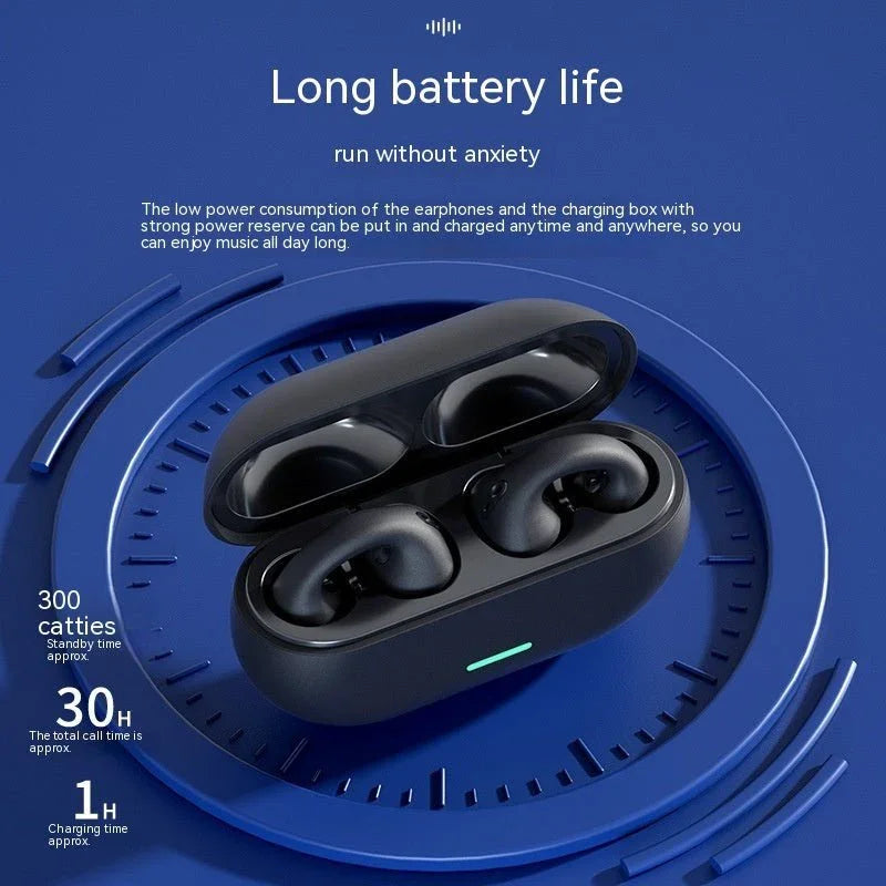 Wireless Ear Clip Bluetooth Headset TWS Comfortable Wear Not In - Ear Sports Wireless Bone Conduction 5.3 Bluetooth Headset - Show Gadgets