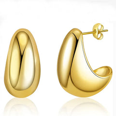 Metal Water Drop Earrings – Elegant Niche Luxury Design