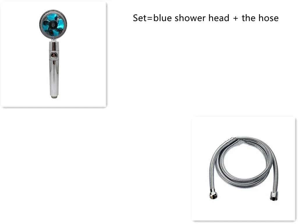 Shower Head Water Saving Flow 360 Degrees Rotating With Small Fan ABS Rain High Pressure Spray Nozzle Bathroom Accessories - Show Gadgets
