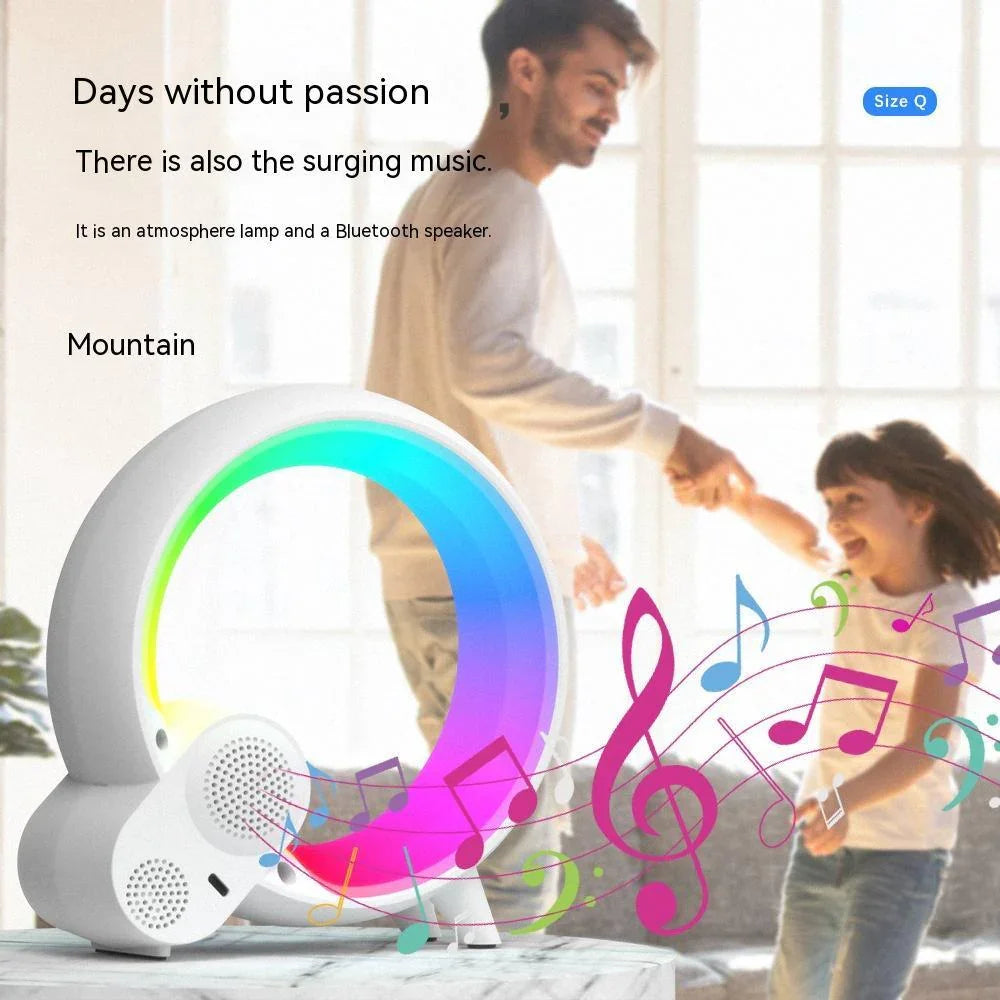 Creative Q Light Analog Sunrise Digital Display Alarm Clock Bluetooth Audio Intelligent Wake - up Q Colorful Atmosphere Light - Show Gadgets