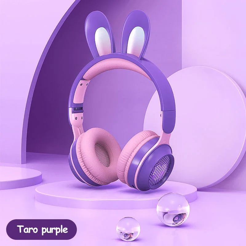 Rabbit Ear Headphones Wireless Luminous Extendable Wheat Headphones - Show Gadgets