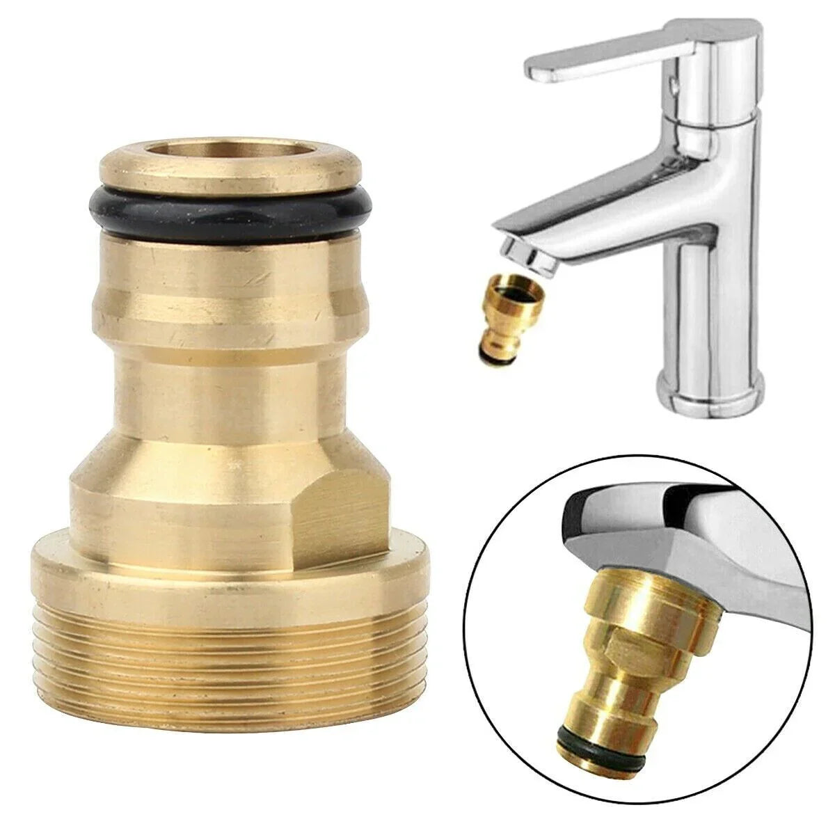Universal Kitchen Tap Thread Connector Mixer Garden Hose Adaptor Faucet Fitting - Show Gadgets