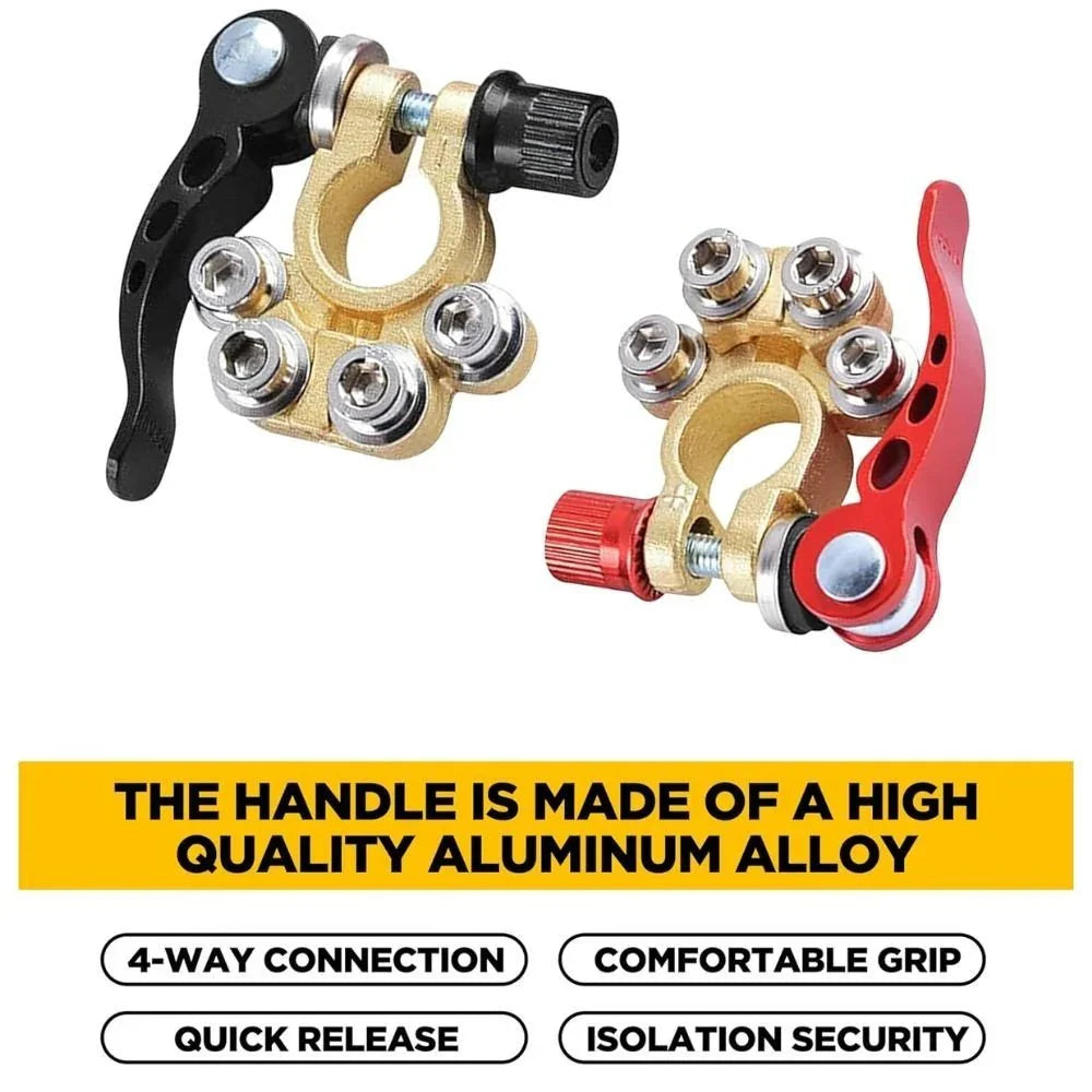 2PCS Battery Terminals Connectors Clamps Quick Release For Caravan Car Van 12V - Show Gadgets