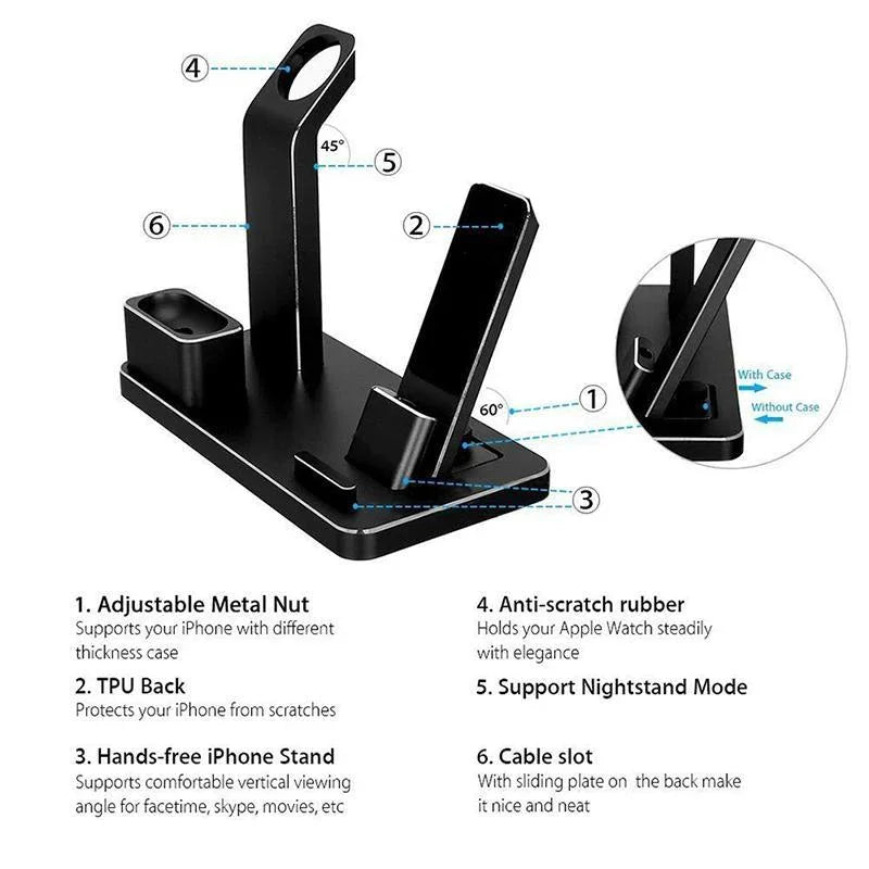 4 IN 1 AIRPODS CHARGING DOCK HOLDER - Show Gadgets