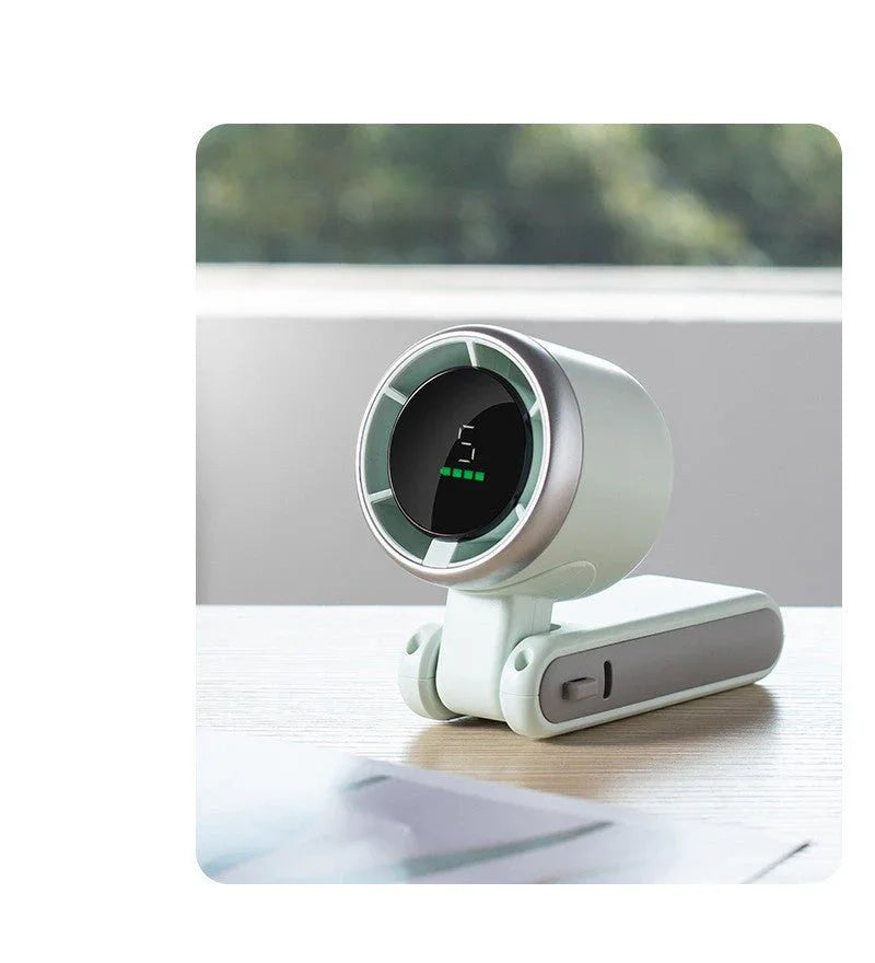 Hanging Neck Outdoor 180 Degree Folding Desktop Mini Fan Hand - held Folding High - speed Powerful Turbo Fan - Show Gadgets