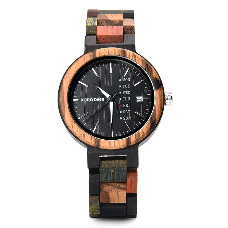 Wood Couple's European And American Style Calendar Watch - Show Gadgets