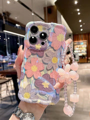 Oil Painting Flower Lanyard Phone Case - Show Gadgets
