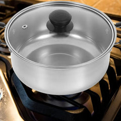 5PCS Stainless Steel Saucepan Induction Cooking Pot Cooker Cookware Kitchen - Show Gadgets