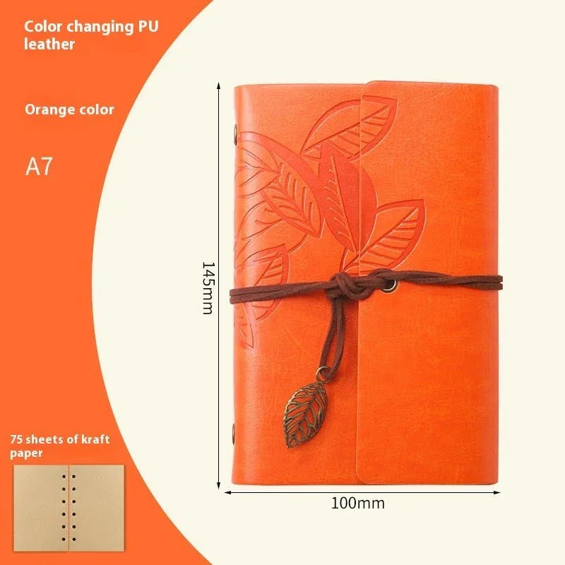 Creative Notebook Stationery One Leaf Zhiqiu Travel Diary Book Loose Leaf Vintage Leaves One Piece - Show Gadgets